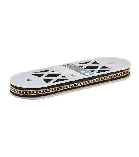 Yaya Han Sew on Gothic Studded Trim 0.75'' Silver & Gold - Per Yard