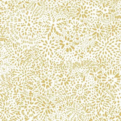 Yellow Bohemian Garden Floral Splatter 44"/45" Fabric Per Yard