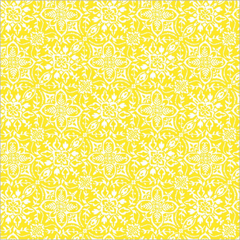 Yellow Verona Tiling Cotton 44/45 Fabric Per Yard