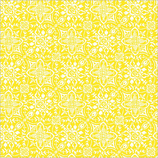 Yellow Verona Tiling Cotton 44/45 Fabric Per Yard