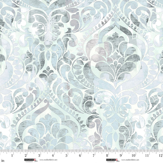 You Damask! Ice Cotton Wideback Fabric per yard