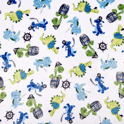 Cloud Cuddle Multi Piratesaurus 58"/60" Fabric per yard