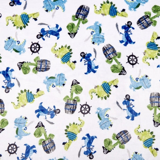 Cloud Cuddle Multi Piratesaurus 58"/60" Fabric per yard