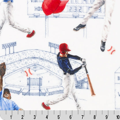 Digital Cuddle Navy Batter Up 58" - 60" Fabric per yard
