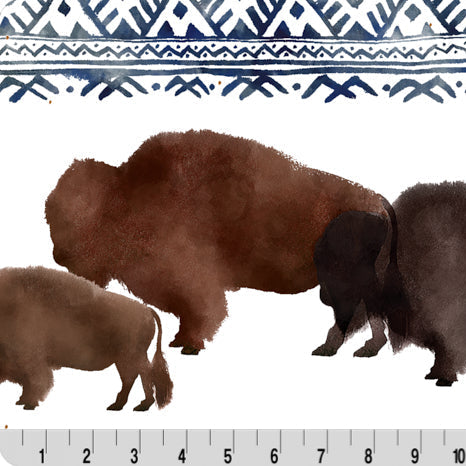 Digital Cuddle Woodland Big Sky Bison 58" - 60" Fabric per yard