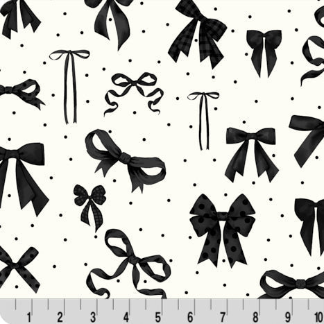 Digital Cuddle Black Bowtique 58" - 60" Fabric per yard