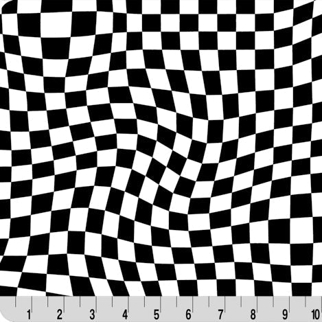 Digital Cuddle Black Checkmate 58" - 60" Fabric per yard