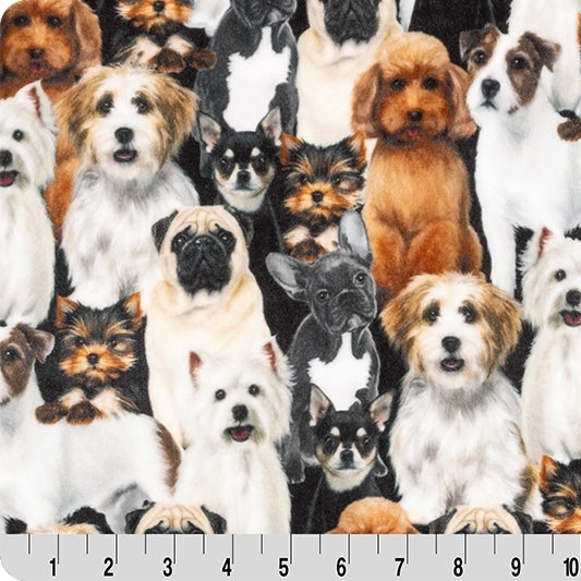 Digital Cuddle Beige Dog Pile 58" - 60" Fabric per yard