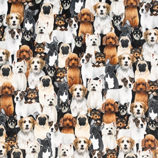 Digital Cuddle Beige Dog Pile 58" - 60" Fabric per yard