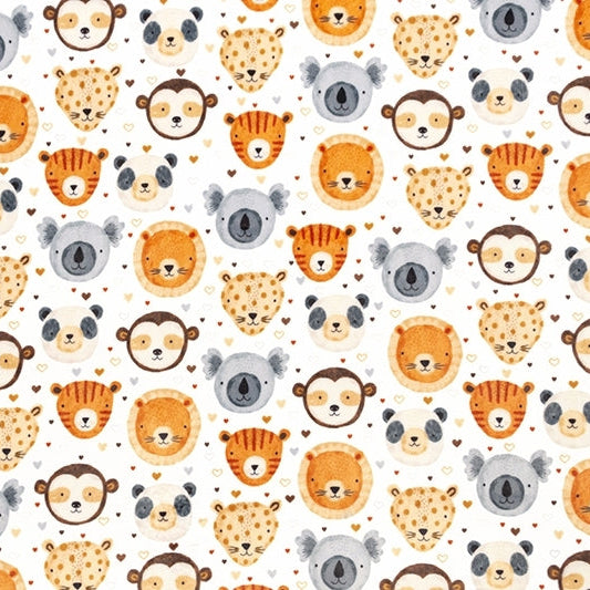 Digital Cuddle Natural Heads Up 58" - 60" Fabric per yard