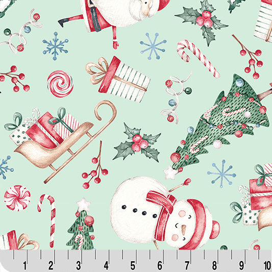 Digital Cuddle Juniper Jolly Santa 58" - 60" Fabric per yard