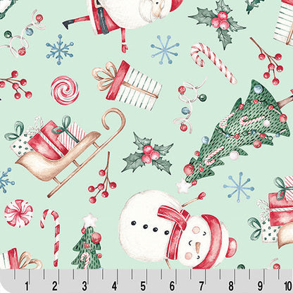 Digital Cuddle Juniper Jolly Santa 58" - 60" Fabric per yard