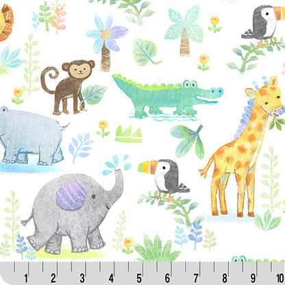 Digital Cuddle Multi Jungle Joy 58" - 60" Fabric per yard