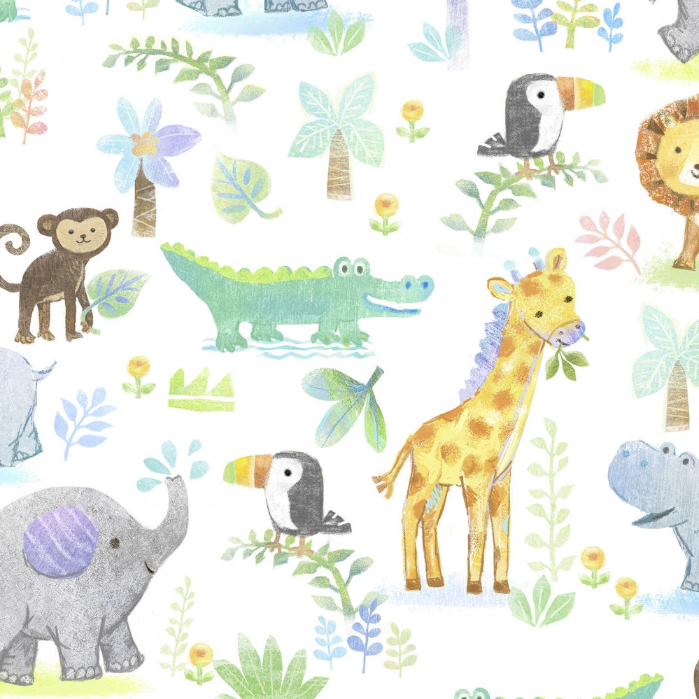 Digital Cuddle Multi Jungle Joy 58" - 60" Fabric per yard