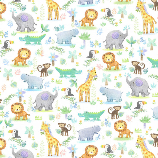 Digital Cuddle Multi Jungle Joy 58" - 60" Fabric per yard
