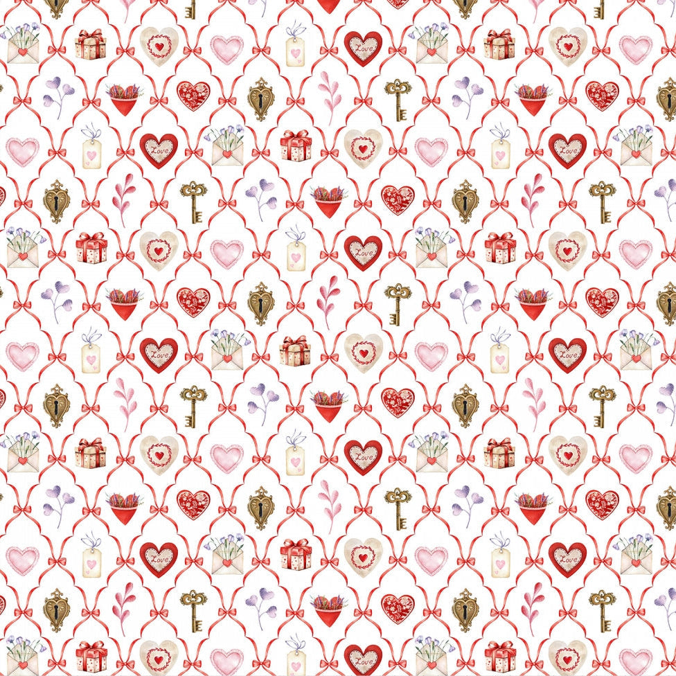 Digital Cuddle Multi Key To My Heart 58" - 60" Fabric per yard