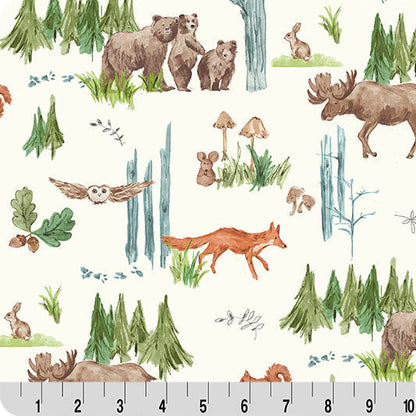 Digital Cuddle Natural Lil Pine Pals 58" - 60" Fabric per yard