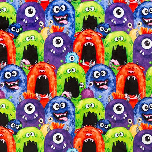 Digital Cuddle Multi Monsters 58" - 60" Fabric per yard