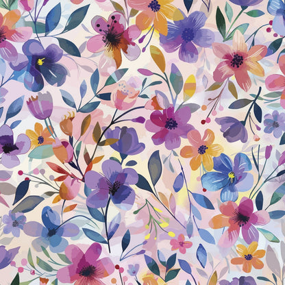 Digital Cuddle Multi Painted Petals 58" - 60" Fabric per yard