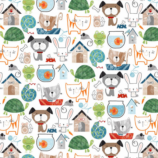 Digital Cuddle Multi Pet Shop 58" - 60" Fabric per yard