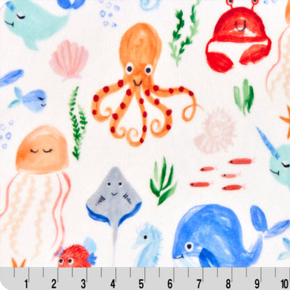 Digital Cuddle Multi Sea Pals 58" - 60" Fabric per yard