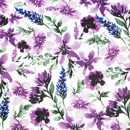 Digital Cuddle Wisteria Spring Flowers 58" - 60" Fabric per yard