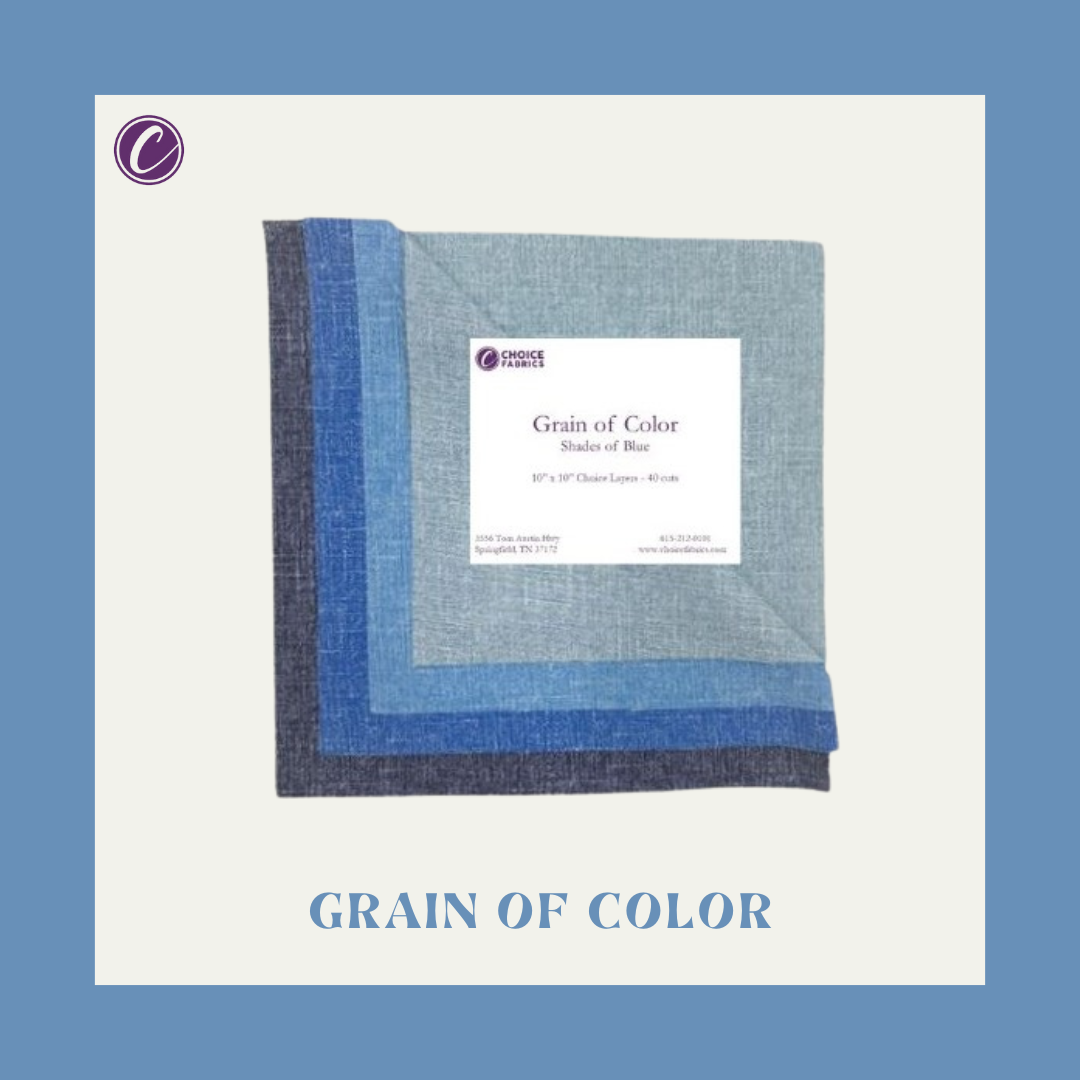 Grain of Color - 10" Squares - Shades of Blue (40 Squares)