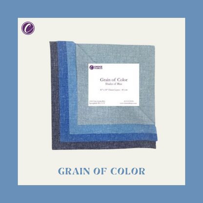 Grain of Color - 10" Squares - Shades of Blue (40 Squares)
