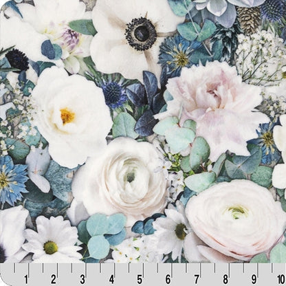 Digital Cuddle White Hoffman Blooming Buds 58" - 60" Fabric per yard