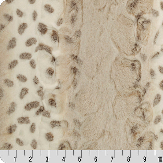 Ice Taupe Luxe Cuddle Arctic Lynx 58"/60" Fabric per yard