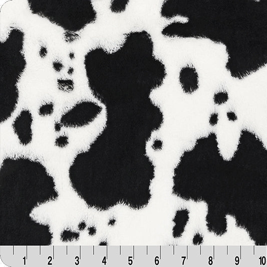 Snow/Black Luxe Cuddle Cow 58"/60" Fabric per yard
