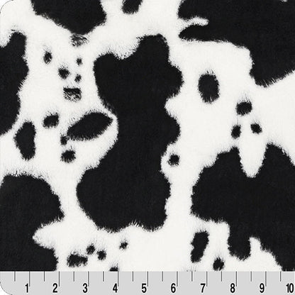 Snow/Black Luxe Cuddle Cow 58"/60" Fabric per yard