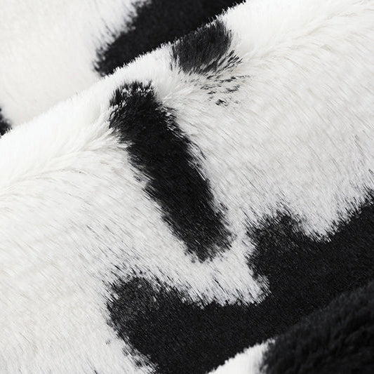 Snow/Black Luxe Cuddle Cow 58"/60" Fabric per yard
