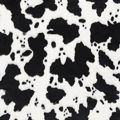 Snow/Black Luxe Cuddle Cow 58"/60" Fabric per yard