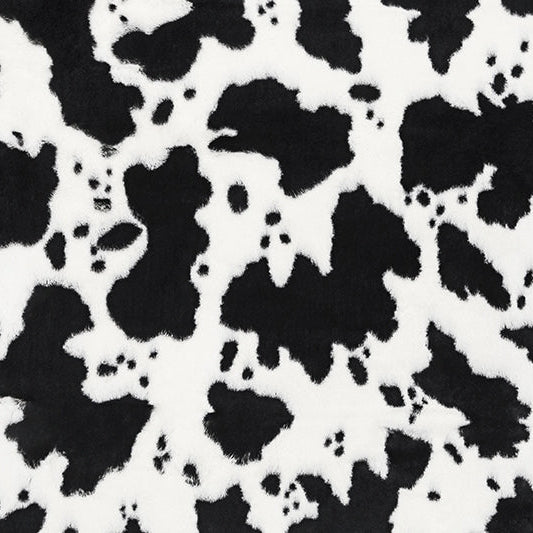 Snow/Black Luxe Cuddle Cow 58"/60" Fabric per yard