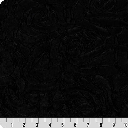 Luxe Cuddle Demi Rose Black 58" - 60" Fabric per yard