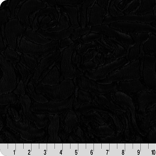 Luxe Cuddle Demi Rose Black 58" - 60" Fabric per yard