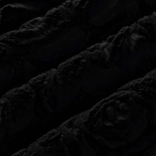Luxe Cuddle Demi Rose Black 58" - 60" Fabric per yard