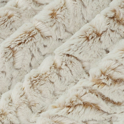 Luxe Cuddle Frosted Zebra Camel 58" - 60" Fabric per yard