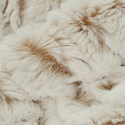 Luxe Cuddle Frosted Zebra Camel 58" - 60" Fabric per yard