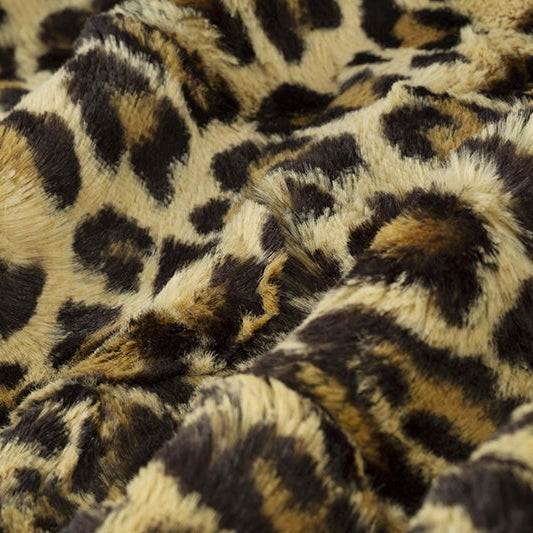 Sand Luxe Cuddle Leopard 58"/60" Fabric per yard