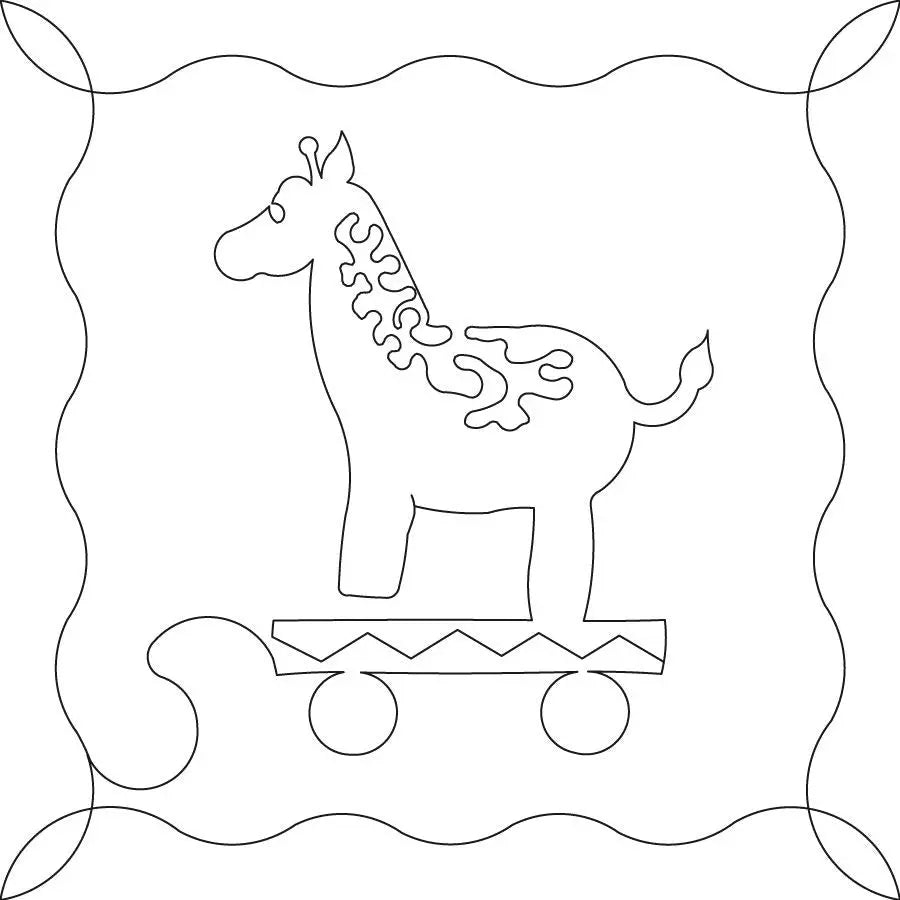 African Pull Toys Giraffe Block