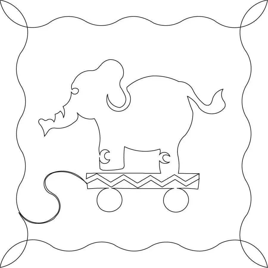 African Pull Toys Elephant Block