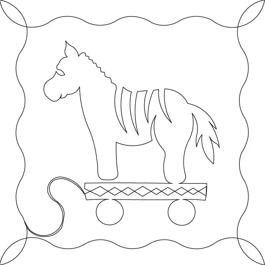 African Pull Toys Zebra Block