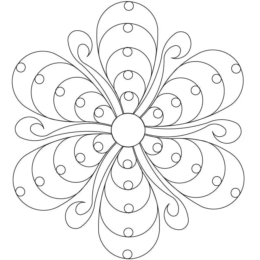 Dots Fleather 6 Petal Block