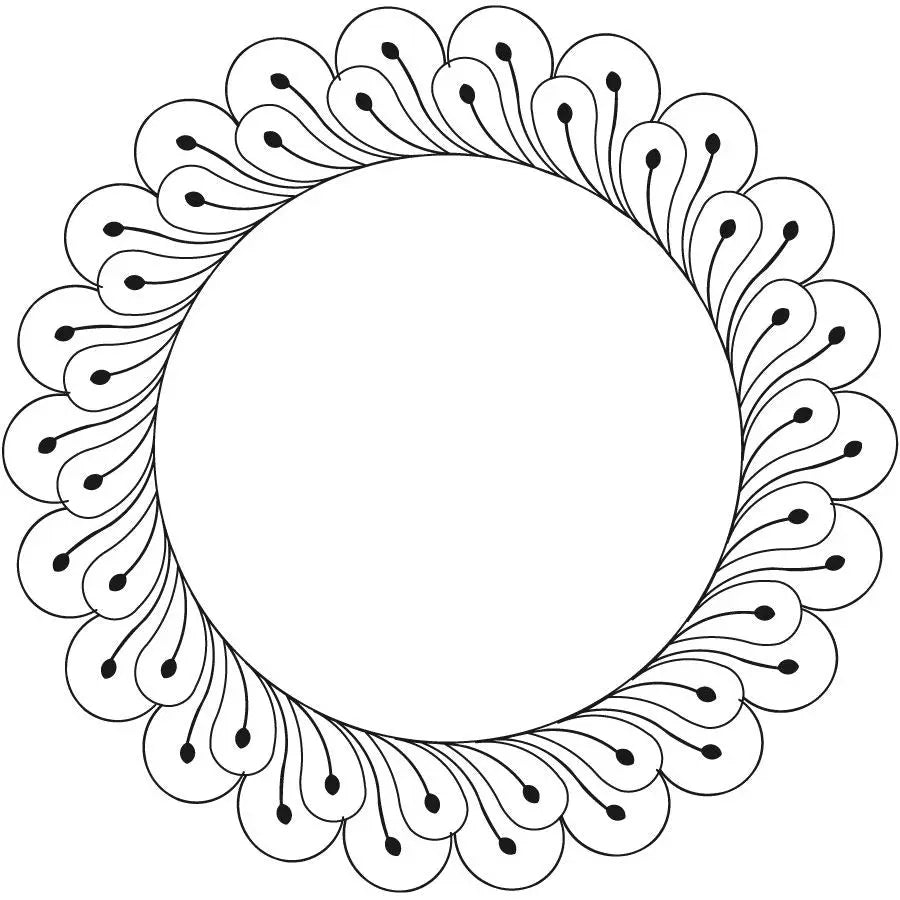Dotted Fleather Wreath Block