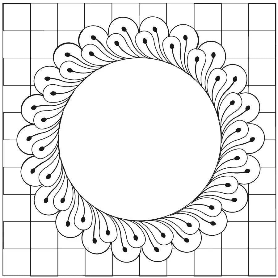 Dotted Fleather Wreath with Grid Block