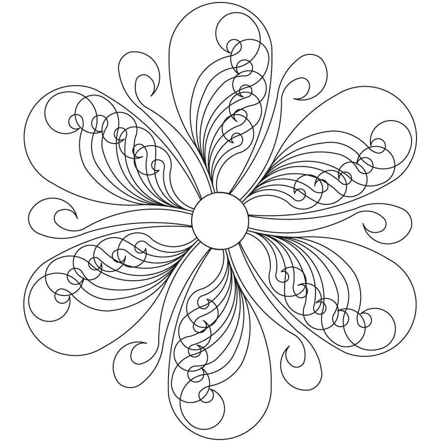 Egyptian Curl Fleather 6 Petal Block