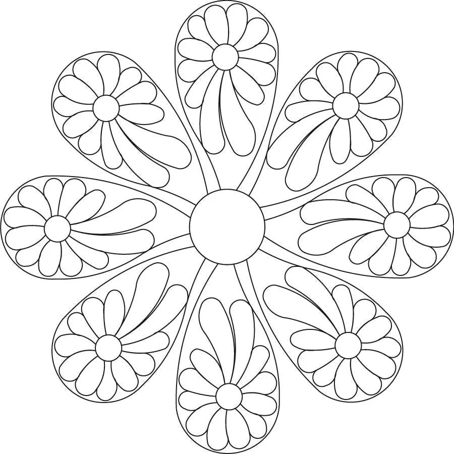 Flowered Fleather 8 Petal Block