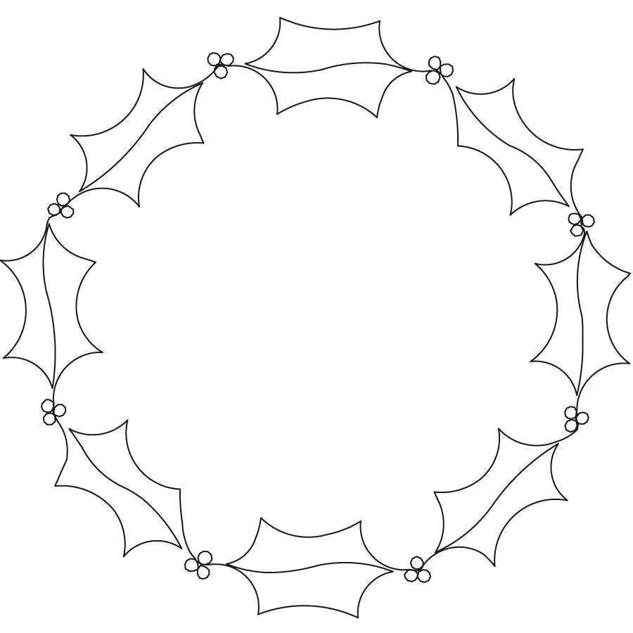 Holly Leaves Wreath Block